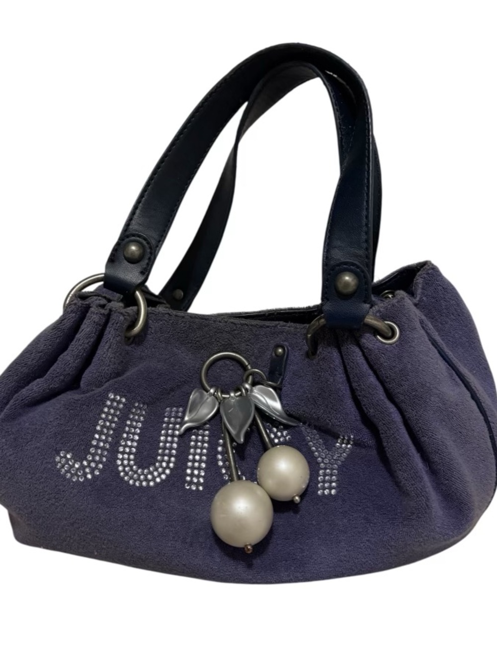 Vintage Juicy Couture Navy Suede Shoulder Bag with Charm